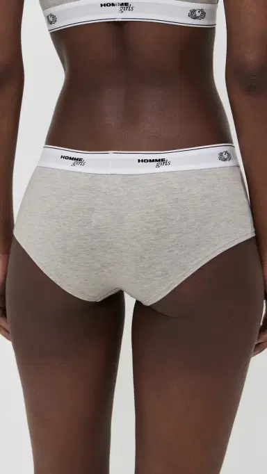 Hommegirls Homme Girls X Fruit of the Loom Boy Shorts 3 Pack Black/Heather Grey/White L | Thumbnail 4 Hommegirls Homme Girls X Fruit of the Loom Boy Shorts 3 Pack Black/Heather Grey/White L | Thumbnail 4