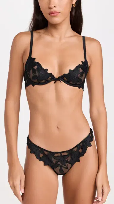 Fleur du Mal Lily Embroidery Hipster Thong Black | Thumbnail 4 Fleur du Mal Lily Embroidery Hipster Thong Black | Thumbnail 4