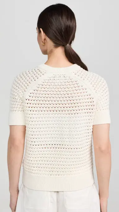 Varley Alva Knit Tee Egret L | Thumbnail 3 Varley Alva Knit Tee Egret L | Thumbnail 3