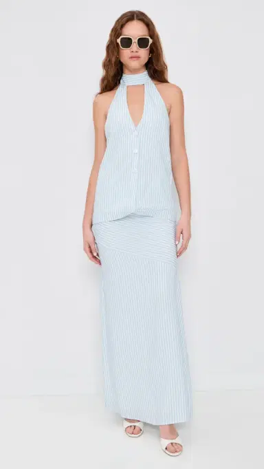 Seven Wonders Dania ow Waist Maxi Skirt Blue Stripe | Thumbnail 5 Seven Wonders Dania ow Waist Maxi Skirt Blue Stripe | Thumbnail 5