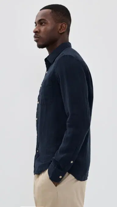 Faherty Laguna Linen Shirt Island Navy | Thumbnail 4 Faherty Laguna Linen Shirt Island Navy | Thumbnail 4
