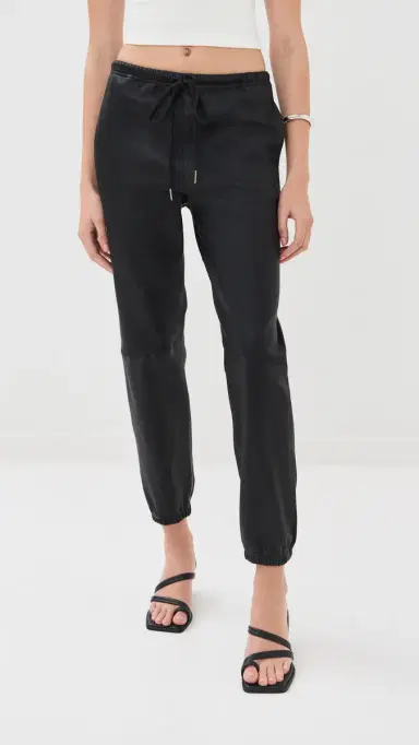 Sprwmn Leather Drawstring Joggers Black L | Thumbnail 3 Sprwmn Leather Drawstring Joggers Black L | Thumbnail 3
