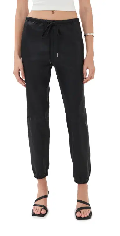 Sprwmn Leather Drawstring Joggers Black L | Thumbnail 1 Sprwmn Leather Drawstring Joggers Black L | Thumbnail 1