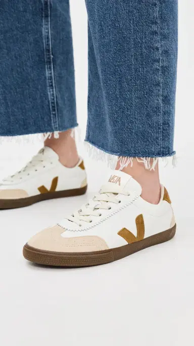 Veja Leather Volley Sneakers White Tent Bark | Thumbnail 3 Veja Leather Volley Sneakers White Tent Bark | Thumbnail 3