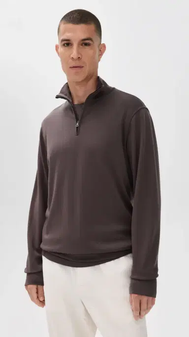Orlebar Brown Isar Graphite Merino Sweatshirt Morel Brown M | Thumbnail 2 Orlebar Brown Isar Graphite Merino Sweatshirt Morel Brown M | Thumbnail 2