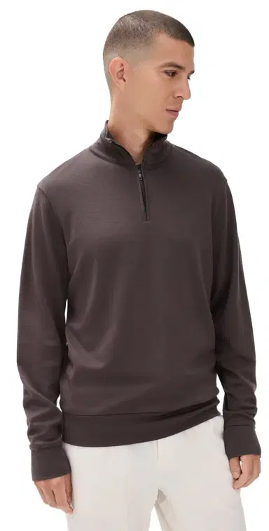Orlebar Brown Isar Graphite Merino Sweatshirt Morel Brown M | Thumbnail 1 Orlebar Brown Isar Graphite Merino Sweatshirt Morel Brown M | Thumbnail 1