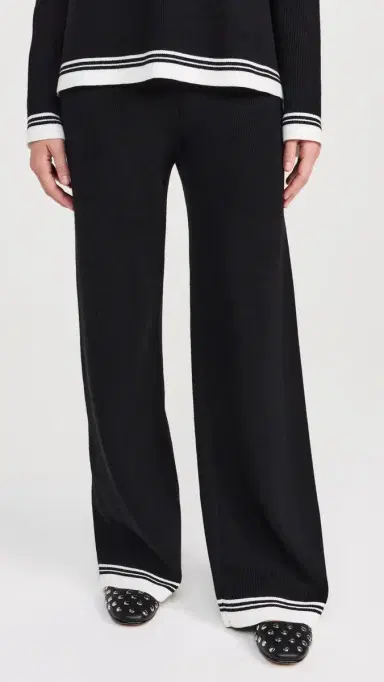 English Factory Contrast Stripe Detail Pants Black/Ivory S | Thumbnail 2 English Factory Contrast Stripe Detail Pants Black/Ivory S | Thumbnail 2