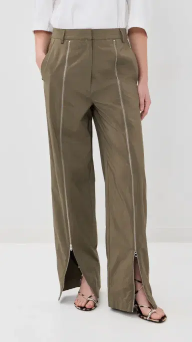 Tibi Nylon Zipper Trousers dark taupe | Thumbnail 2 Tibi Nylon Zipper Trousers dark taupe | Thumbnail 2