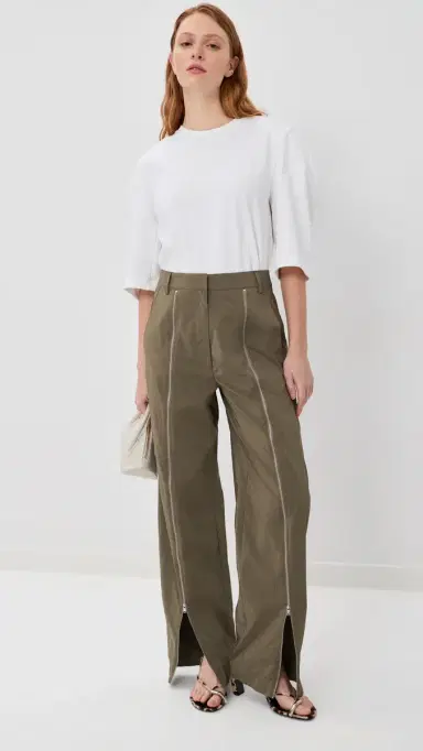 Tibi Nylon Zipper Trousers dark taupe | Thumbnail 5 Tibi Nylon Zipper Trousers dark taupe | Thumbnail 5