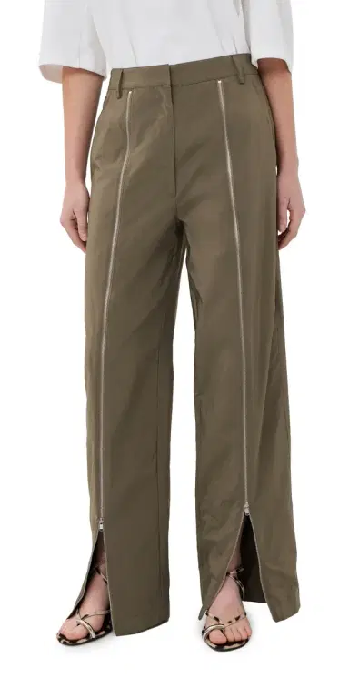Tibi Nylon Zipper Trousers dark taupe | Thumbnail 1 Tibi Nylon Zipper Trousers dark taupe | Thumbnail 1