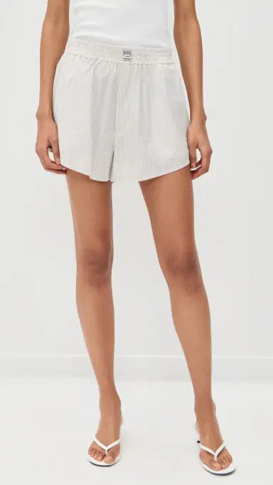 MM6 Maison Margiela Stripe Shorts Off White/Grey | Thumbnail 2 MM6 Maison Margiela Stripe Shorts Off White/Grey | Thumbnail 2