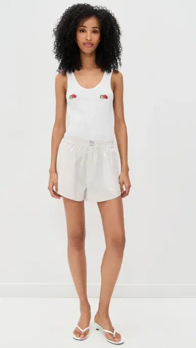 MM6 Maison Margiela Stripe Shorts Off White/Grey | Thumbnail 5 MM6 Maison Margiela Stripe Shorts Off White/Grey | Thumbnail 5