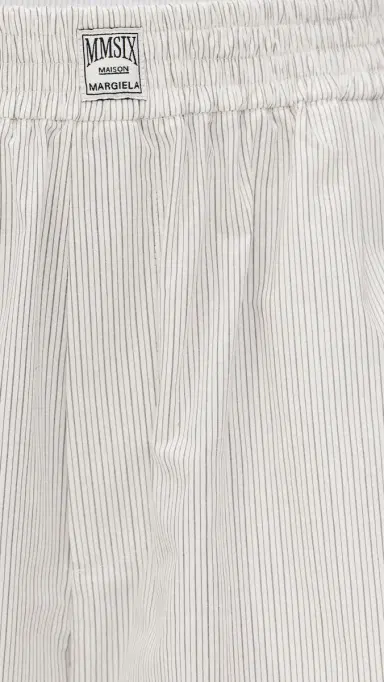MM6 Maison Margiela Stripe Shorts Off White/Grey | Thumbnail 6 MM6 Maison Margiela Stripe Shorts Off White/Grey | Thumbnail 6