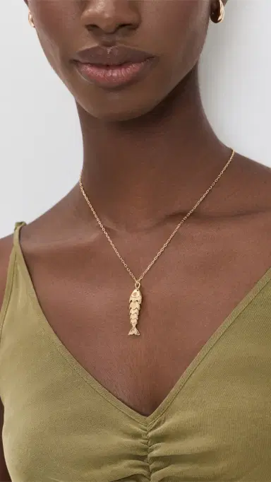 Anni Lu Something Fishy Necklace Gold One Size | Thumbnail 3 Anni Lu Something Fishy Necklace Gold One Size | Thumbnail 3
