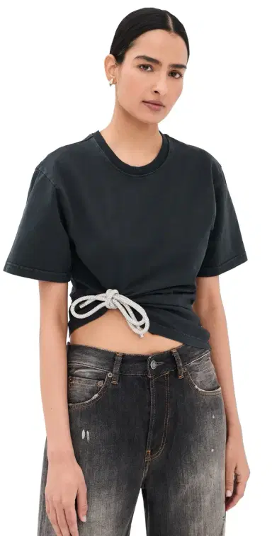 AREA Crystal Knot T-Shirt Washed Black | Thumbnail 1 AREA Crystal Knot T-Shirt Washed Black | Thumbnail 1