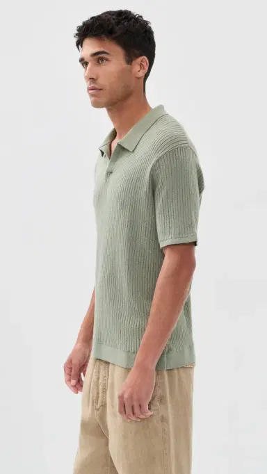 Marine Layer Liam Sweater Polo Vetiver | Thumbnail 4 Marine Layer Liam Sweater Polo Vetiver | Thumbnail 4