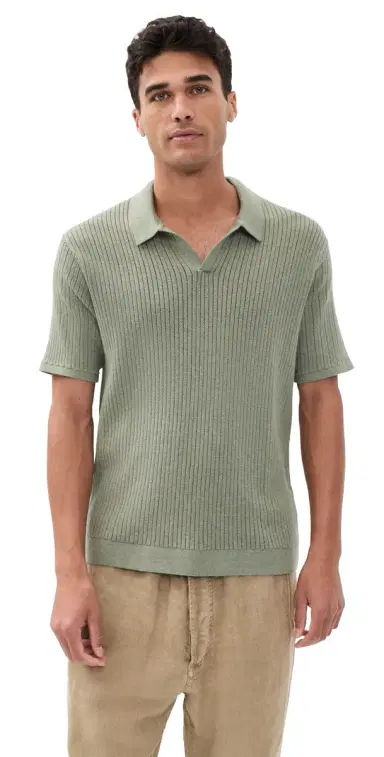 Marine Layer Liam Sweater Polo Vetiver | Thumbnail 1 Marine Layer Liam Sweater Polo Vetiver | Thumbnail 1