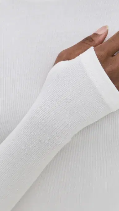 Splits59 Louise Rib Long Sleeve Crop White | Thumbnail 6 Splits59 Louise Rib Long Sleeve Crop White | Thumbnail 6