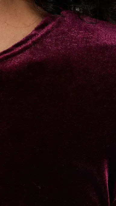 LE BOP Eloise Velvet Crop Tee Wine | Thumbnail 6 LE BOP Eloise Velvet Crop Tee Wine | Thumbnail 6