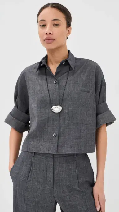 TWP Next Ex Button Down Top Medium Indigo | Thumbnail 2 TWP Next Ex Button Down Top Medium Indigo | Thumbnail 2