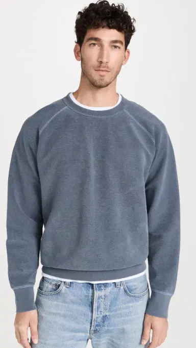 Save Khaki Twillback Terry Reversible Crew Sweatshirt Navy | Thumbnail 2 Save Khaki Twillback Terry Reversible Crew Sweatshirt Navy | Thumbnail 2