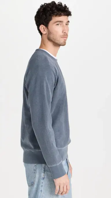 Save Khaki Twillback Terry Reversible Crew Sweatshirt Navy | Thumbnail 4 Save Khaki Twillback Terry Reversible Crew Sweatshirt Navy | Thumbnail 4