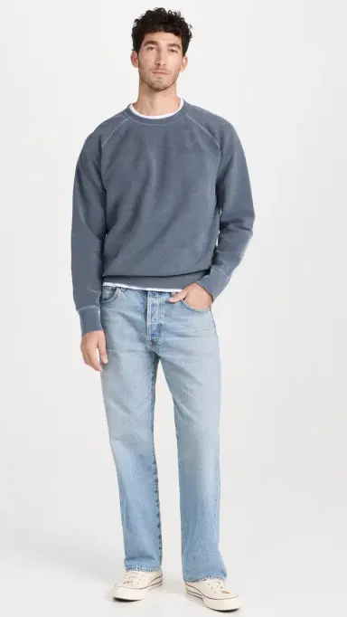 Save Khaki Twillback Terry Reversible Crew Sweatshirt Navy | Thumbnail 5 Save Khaki Twillback Terry Reversible Crew Sweatshirt Navy | Thumbnail 5