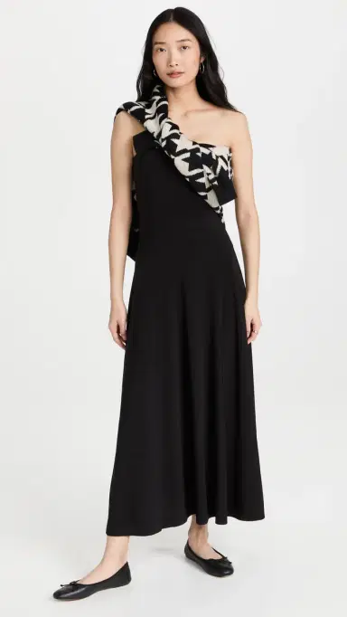 Norma Kamali Strapless Flared Dress To Midcalf Black | Thumbnail 5 Norma Kamali Strapless Flared Dress To Midcalf Black | Thumbnail 5