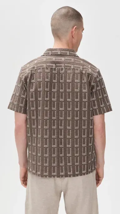 Marine Layer Dobby Resort Shirt Brown | Thumbnail 3 Marine Layer Dobby Resort Shirt Brown | Thumbnail 3