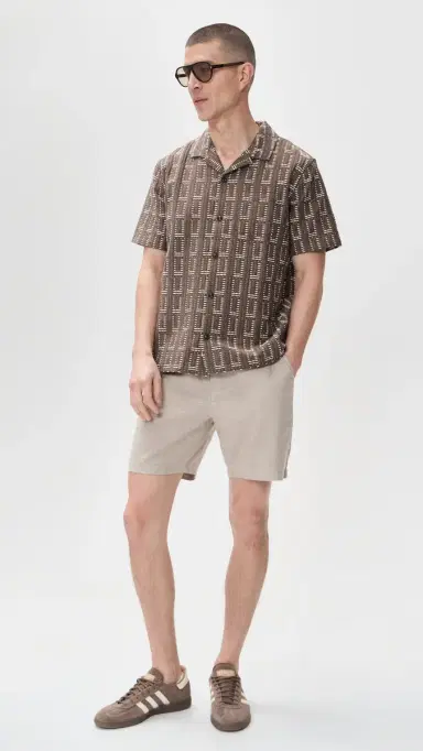 Marine Layer Dobby Resort Shirt Brown | Thumbnail 5 Marine Layer Dobby Resort Shirt Brown | Thumbnail 5