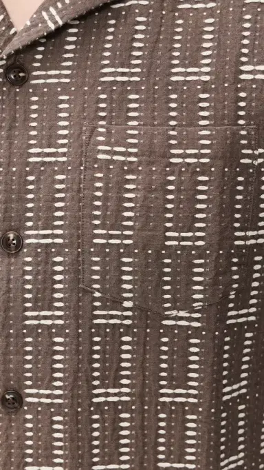 Marine Layer Dobby Resort Shirt Brown | Thumbnail 6 Marine Layer Dobby Resort Shirt Brown | Thumbnail 6