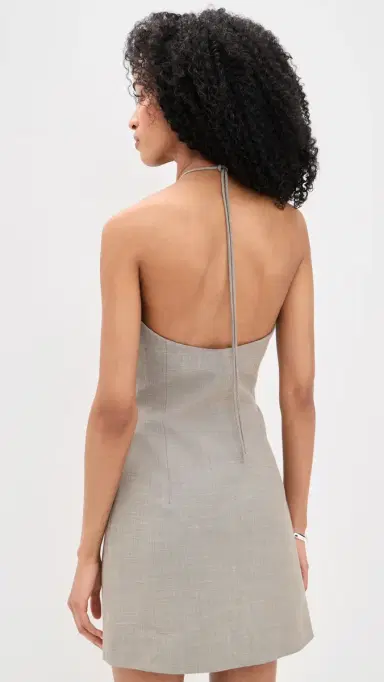 SIR. Solene Halter Mini Dress Grey Marle | Thumbnail 3 SIR. Solene Halter Mini Dress Grey Marle | Thumbnail 3