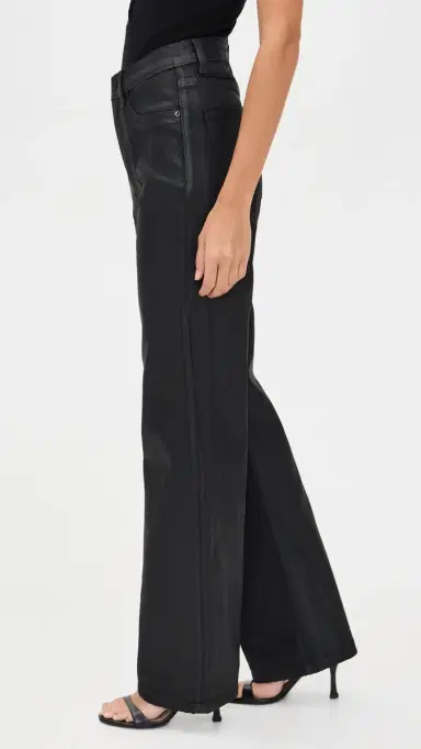 DL1961 Karmine Refined Wide Leg High Rise Coated Jeans Black Coated (Ultimate) 29 | Thumbnail 4 DL1961 Karmine Refined Wide Leg High Rise Coated Jeans Black Coated (Ultimate) 29 | Thumbnail 4