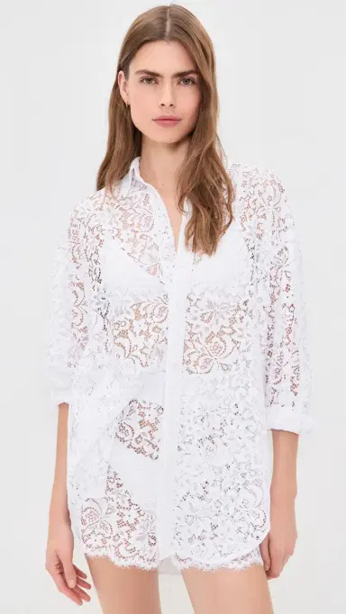 STYLEST AquaLace Quick-Dry Beach Shirt Blanc Floral Lace One Size | Thumbnail 2 STYLEST AquaLace Quick-Dry Beach Shirt Blanc Floral Lace One Size | Thumbnail 2
