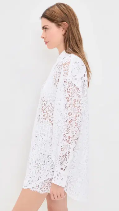 STYLEST AquaLace Quick-Dry Beach Shirt Blanc Floral Lace One Size | Thumbnail 4 STYLEST AquaLace Quick-Dry Beach Shirt Blanc Floral Lace One Size | Thumbnail 4