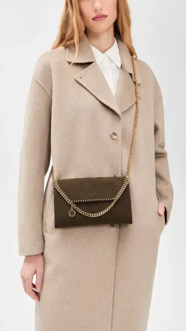 Stella McCartney Falabella Alter Suede Wallet Crossbody Bag Moka One Size | Thumbnail 3 Stella McCartney Falabella Alter Suede Wallet Crossbody Bag Moka One Size | Thumbnail 3