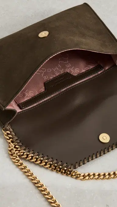 Stella McCartney Falabella Alter Suede Wallet Crossbody Bag Moka One Size | Thumbnail 6 Stella McCartney Falabella Alter Suede Wallet Crossbody Bag Moka One Size | Thumbnail 6