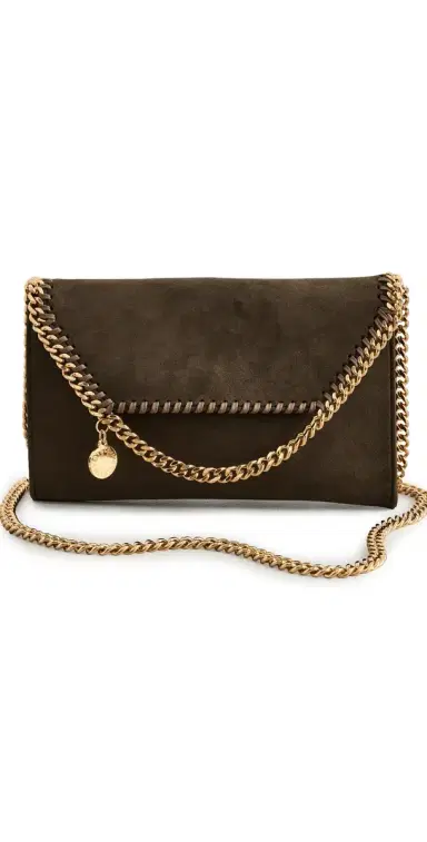Stella McCartney Falabella Alter Suede Wallet Crossbody Bag Moka One Size | Thumbnail 1 Stella McCartney Falabella Alter Suede Wallet Crossbody Bag Moka One Size | Thumbnail 1