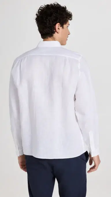Lacoste Regular Fit Linen Casual Button Down hirt White | Thumbnail 3 Lacoste Regular Fit Linen Casual Button Down hirt White | Thumbnail 3