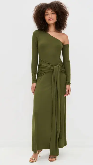 Seven Wonders Bianca One Shoulder Maxi Dress Army Green | Thumbnail 3 Seven Wonders Bianca One Shoulder Maxi Dress Army Green | Thumbnail 3