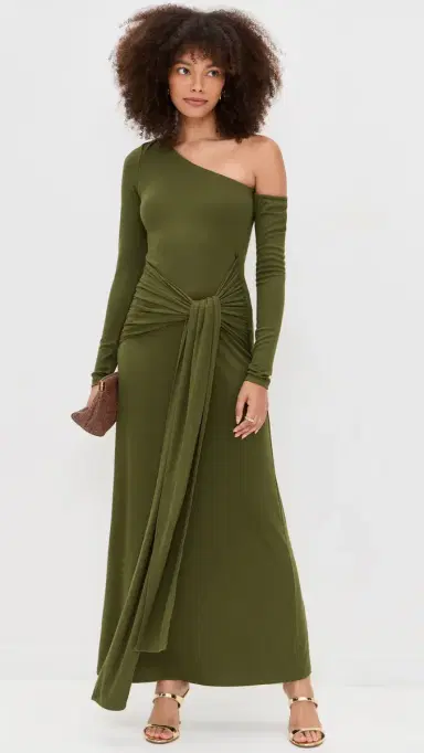 Seven Wonders Bianca One Shoulder Maxi Dress Army Green | Thumbnail 6 Seven Wonders Bianca One Shoulder Maxi Dress Army Green | Thumbnail 6