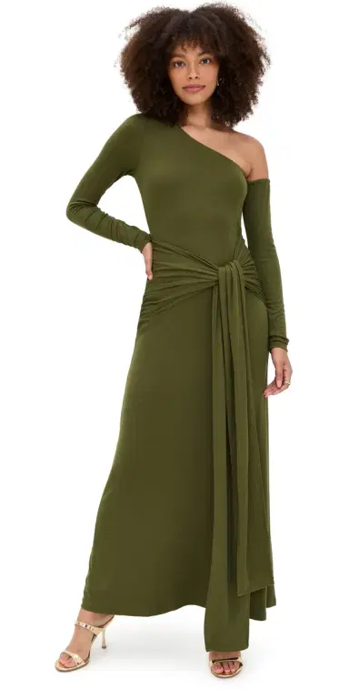 Seven Wonders Bianca One Shoulder Maxi Dress Army Green | Thumbnail 1 Seven Wonders Bianca One Shoulder Maxi Dress Army Green | Thumbnail 1