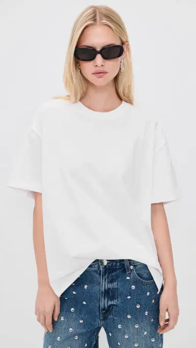 Good American Cotton Oversized Tee White001 | Thumbnail 2 Good American Cotton Oversized Tee White001 | Thumbnail 2