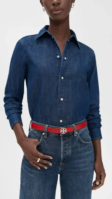 Tory Burch Miller Smooth Reversible Belt 1 Red ky/Praline/ilver | Thumbnail 3 Tory Burch Miller Smooth Reversible Belt 1 Red ky/Praline/ilver | Thumbnail 3