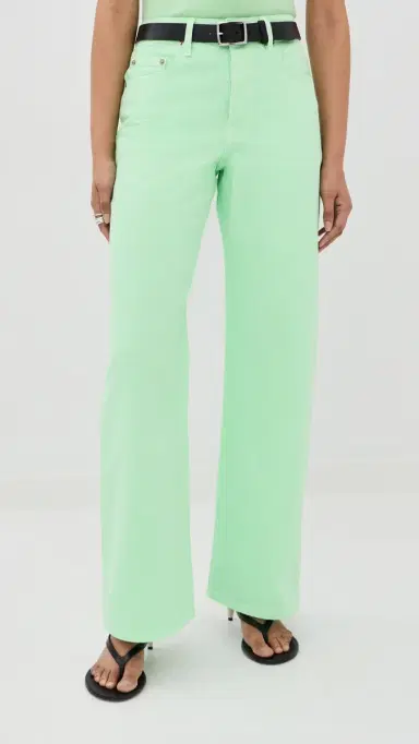 Sablyn Sammy Dyed Relaxed Straight Leg Jeans Lime | Thumbnail 3 Sablyn Sammy Dyed Relaxed Straight Leg Jeans Lime | Thumbnail 3