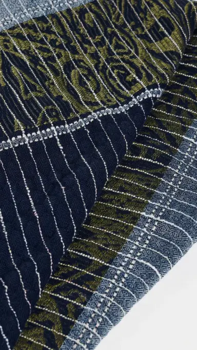 Faherty Bold Pin Stripe Oblong Scarf Total Eclipse Multi | Thumbnail 4 Faherty Bold Pin Stripe Oblong Scarf Total Eclipse Multi | Thumbnail 4
