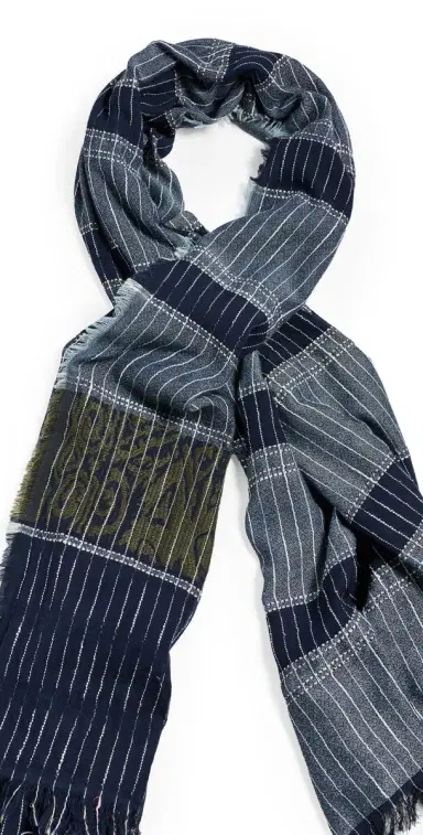 Faherty Bold Pin Stripe Oblong Scarf Total Eclipse Multi | Thumbnail 1 Faherty Bold Pin Stripe Oblong Scarf Total Eclipse Multi | Thumbnail 1