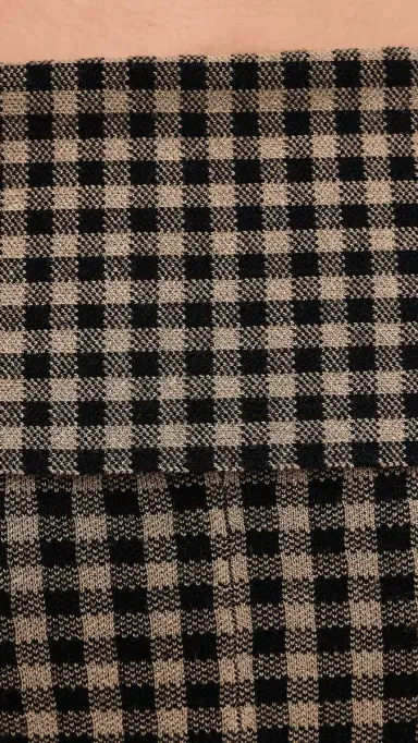 LE BOP Gingham Knit Off Shoulder Dress Chocolate/Black | Thumbnail 6 LE BOP Gingham Knit Off Shoulder Dress Chocolate/Black | Thumbnail 6