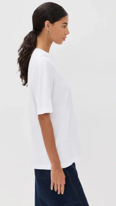 Tibi Program ock Neck T-Shirt White | Thumbnail 4 Tibi Program ock Neck T-Shirt White | Thumbnail 4