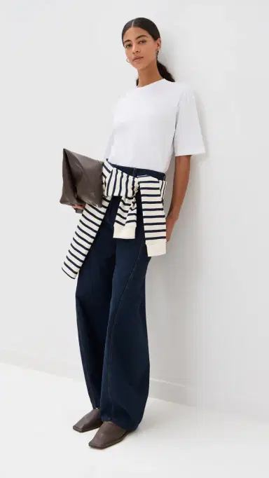 Tibi Program ock Neck T-Shirt White | Thumbnail 5 Tibi Program ock Neck T-Shirt White | Thumbnail 5